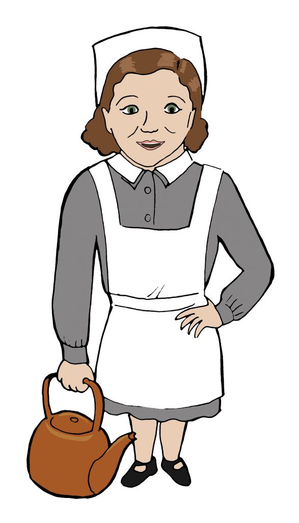 Anneli Kyökki muonituslottana linnoitustöissä